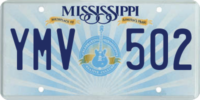 MS license plate YMV502