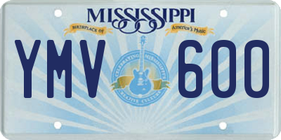 MS license plate YMV600