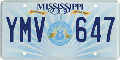 MS license plate YMV647
