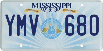 MS license plate YMV680