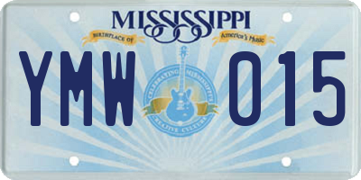 MS license plate YMW015
