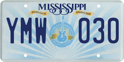MS license plate YMW030