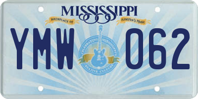 MS license plate YMW062