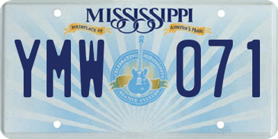 MS license plate YMW071