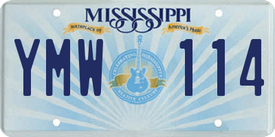 MS license plate YMW114