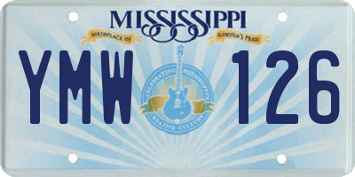 MS license plate YMW126