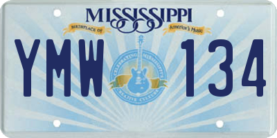 MS license plate YMW134