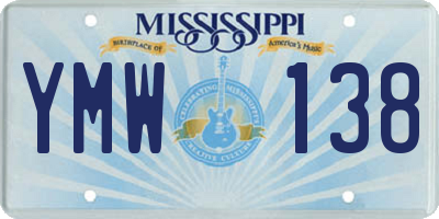 MS license plate YMW138