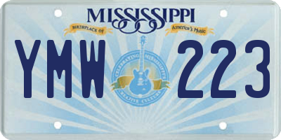MS license plate YMW223