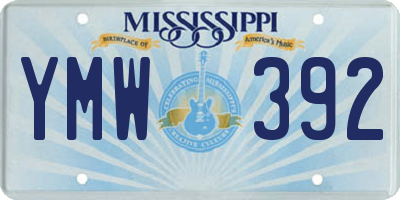 MS license plate YMW392