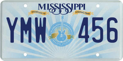 MS license plate YMW456