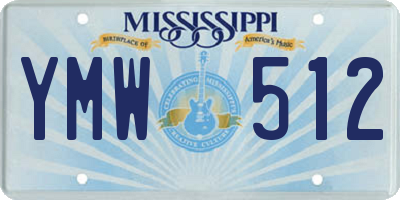 MS license plate YMW512