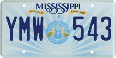 MS license plate YMW543