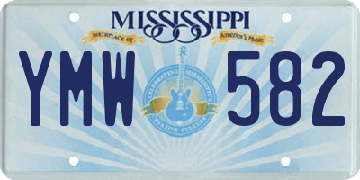 MS license plate YMW582
