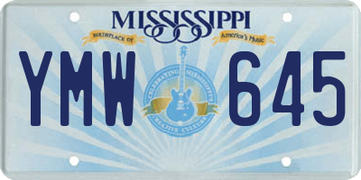 MS license plate YMW645