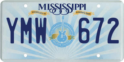 MS license plate YMW672