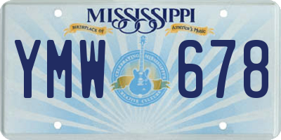 MS license plate YMW678