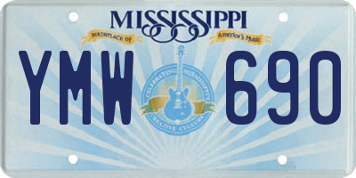 MS license plate YMW690