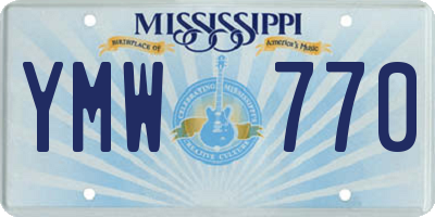 MS license plate YMW770