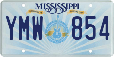 MS license plate YMW854