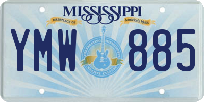 MS license plate YMW885