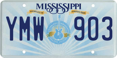 MS license plate YMW903