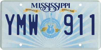 MS license plate YMW911
