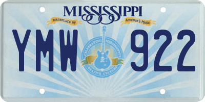 MS license plate YMW922