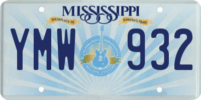 MS license plate YMW932