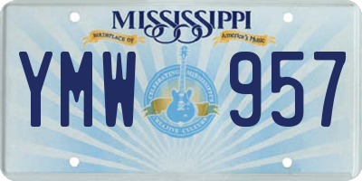 MS license plate YMW957