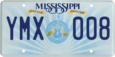 MS license plate YMX008