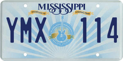 MS license plate YMX114