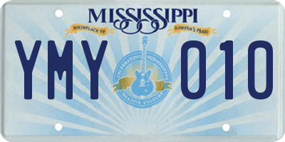 MS license plate YMY010