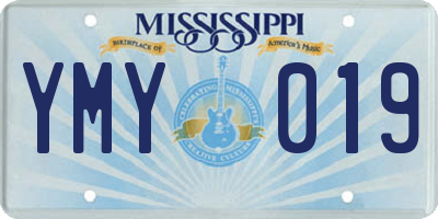 MS license plate YMY019