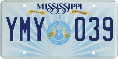 MS license plate YMY039