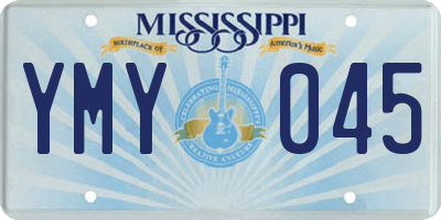 MS license plate YMY045