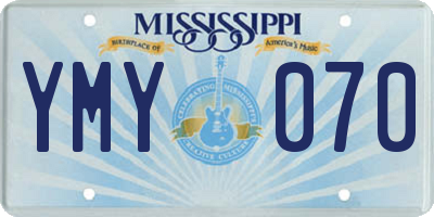 MS license plate YMY070