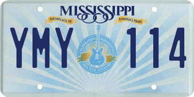MS license plate YMY114