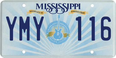MS license plate YMY116