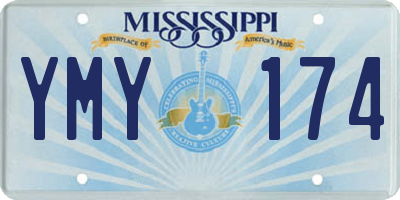 MS license plate YMY174