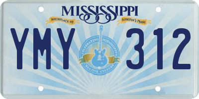 MS license plate YMY312