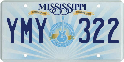 MS license plate YMY322