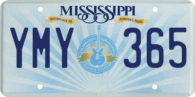 MS license plate YMY365