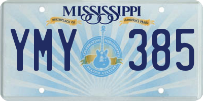 MS license plate YMY385