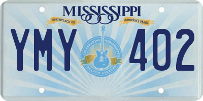 MS license plate YMY402