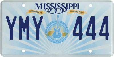 MS license plate YMY444