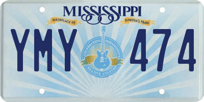 MS license plate YMY474