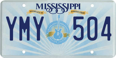 MS license plate YMY504