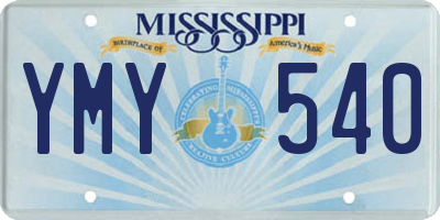 MS license plate YMY540