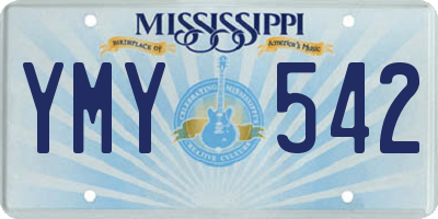 MS license plate YMY542